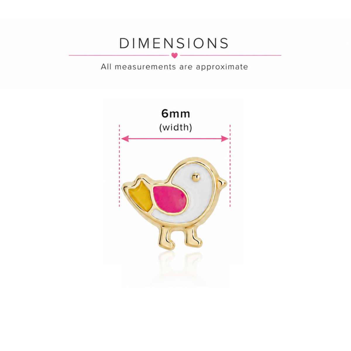 9ct gold enamel bird studs