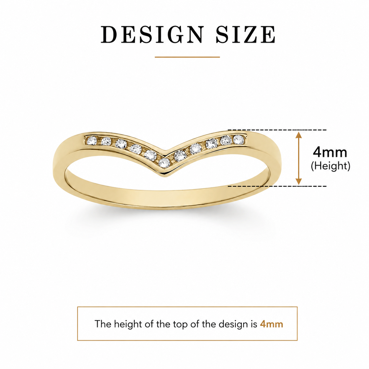 9ct yellow gold 0.05ct diamond wish ring