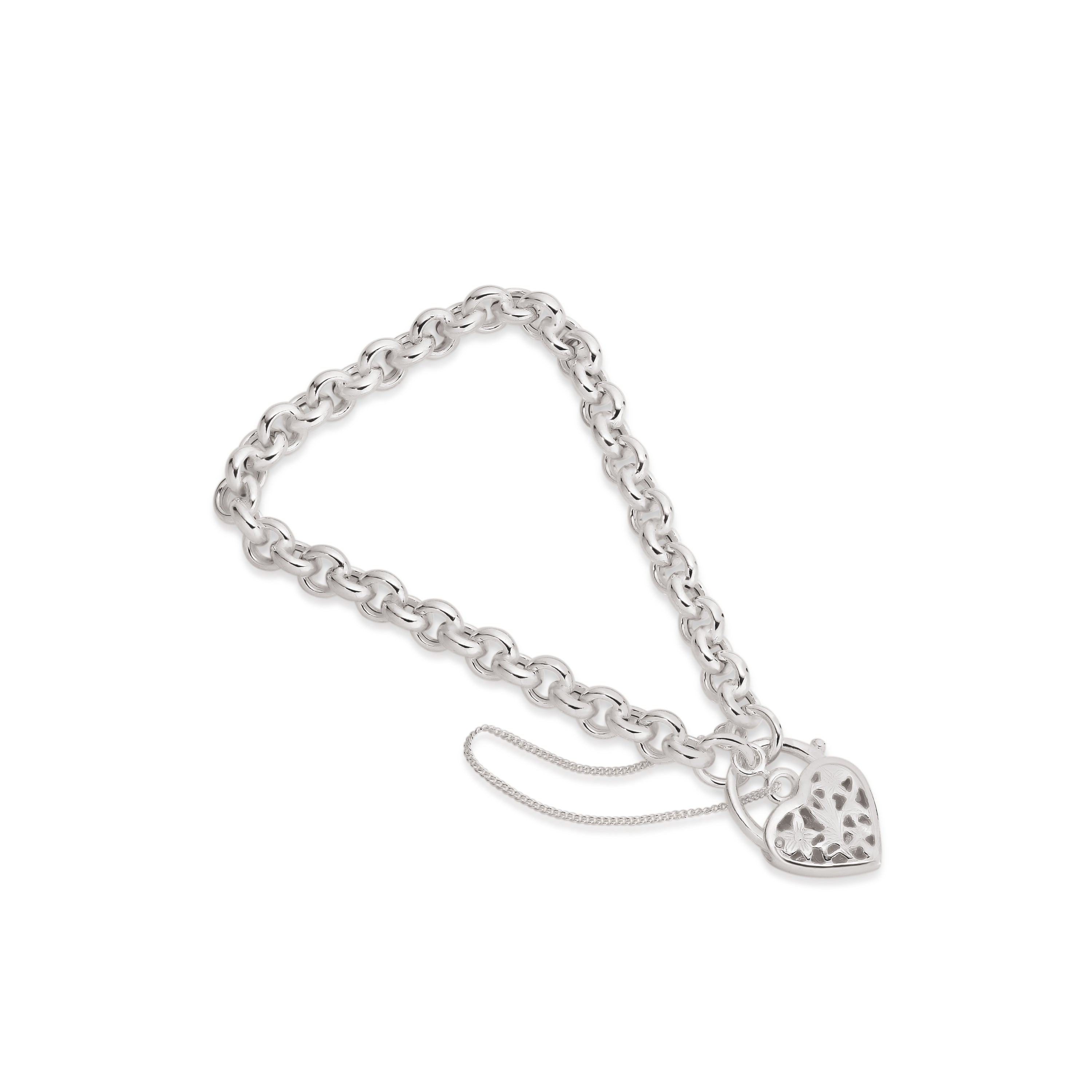 Sterling silver belcher padlock Bracelet