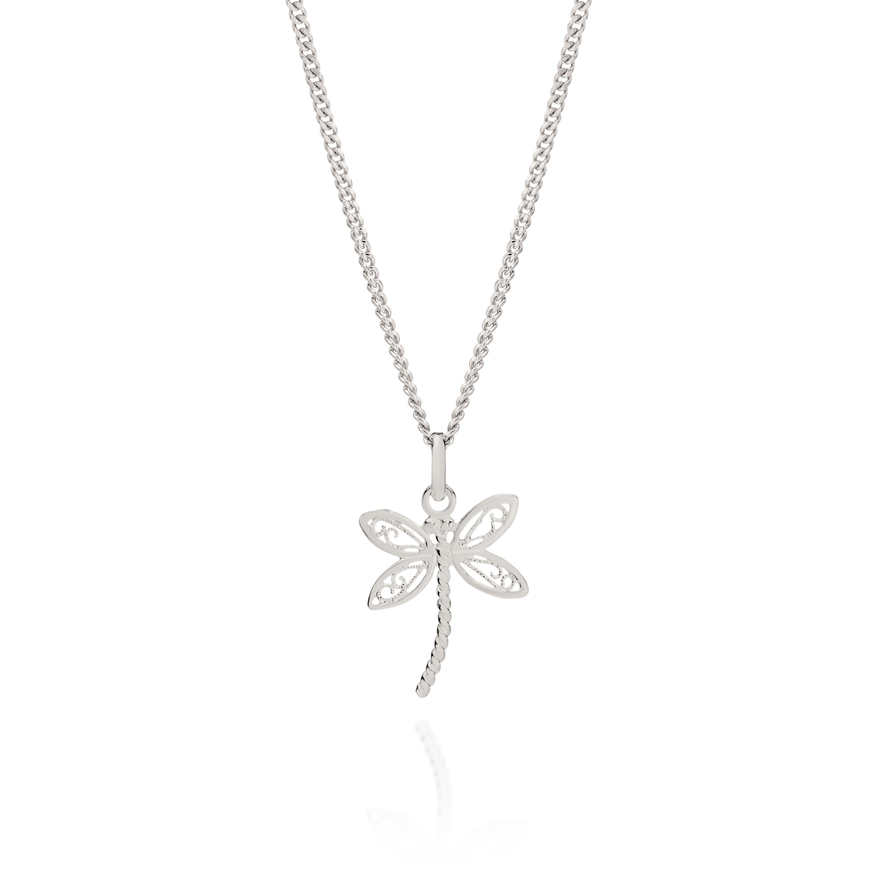 Silver dragonfly pendant