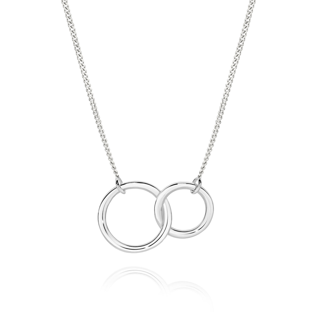 Sterling Silver double circle interlock necklet