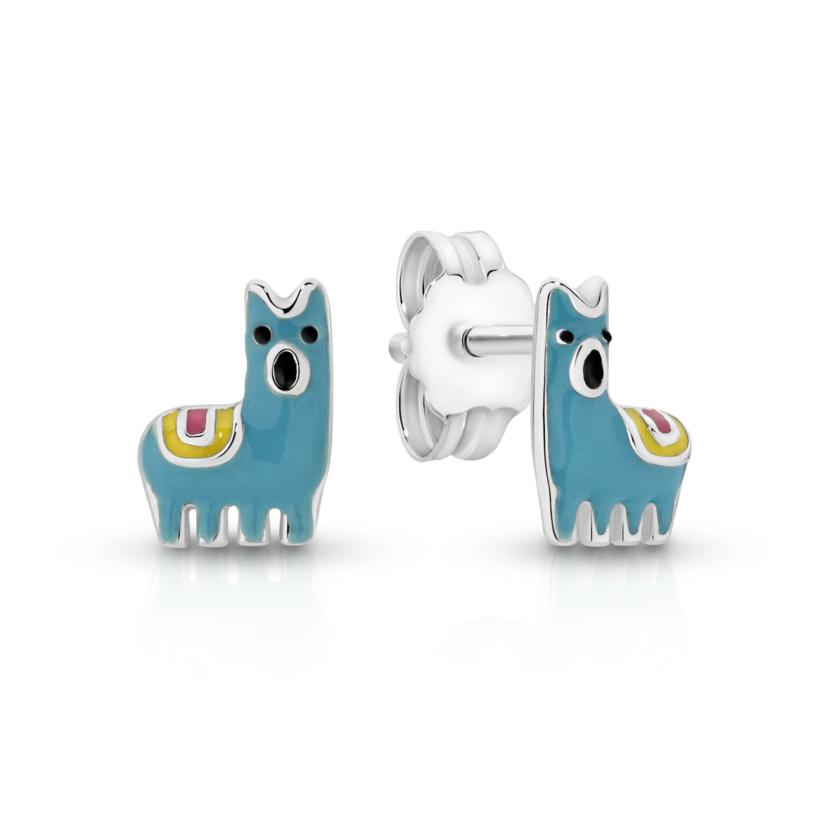 Sterling Silver aqua alpaca studs