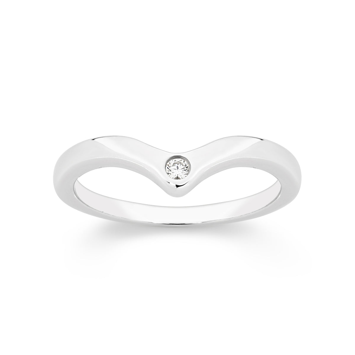 Sterling Silver cubic zirconia polished wish ring