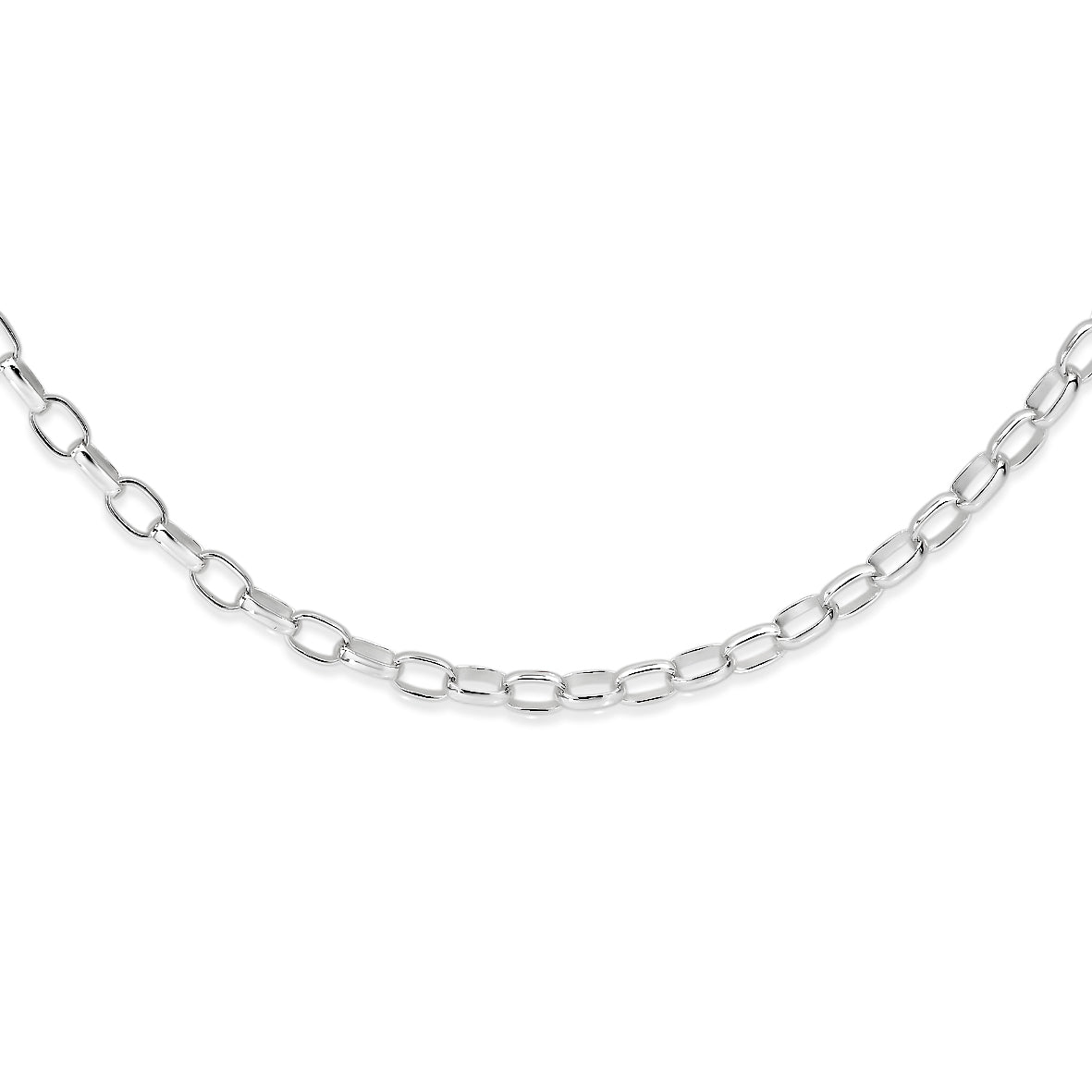 Sterling silver 60 gauge oval belcher chain 90cm