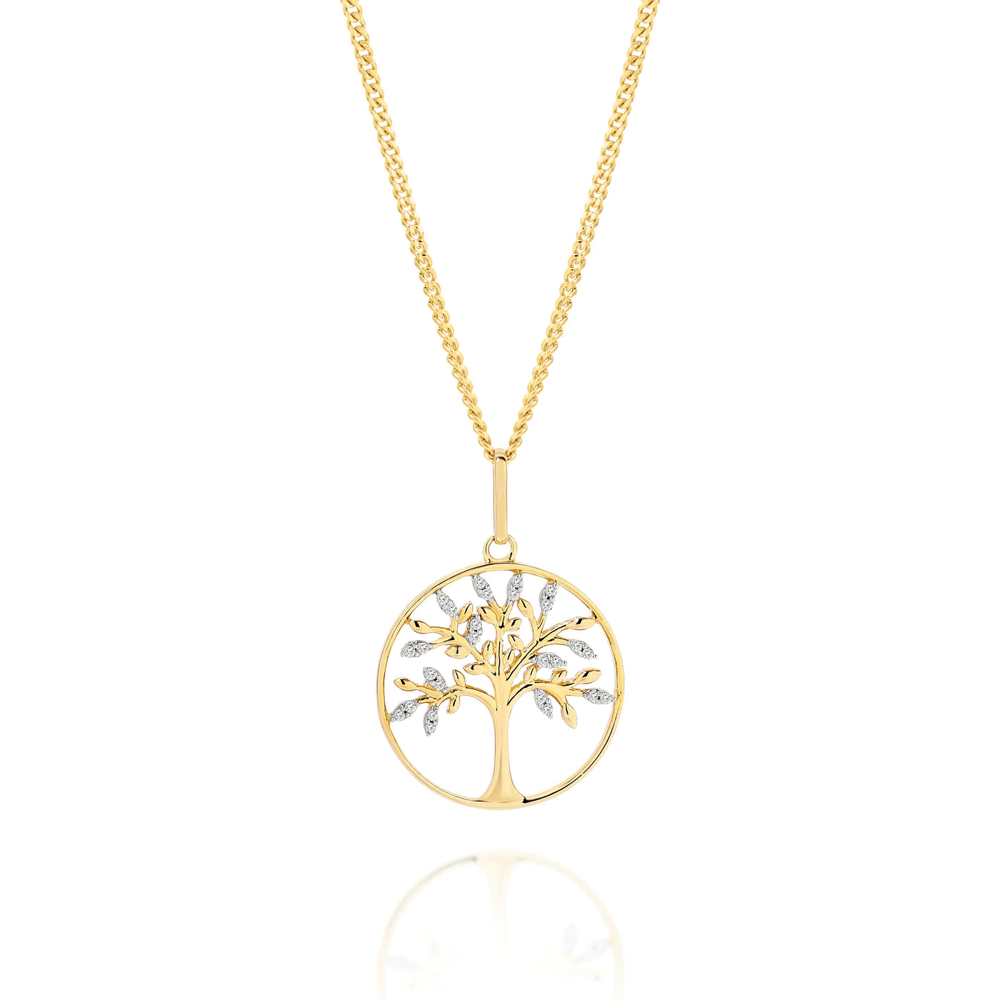 9ct 0.05ct diamond tree of life pendant