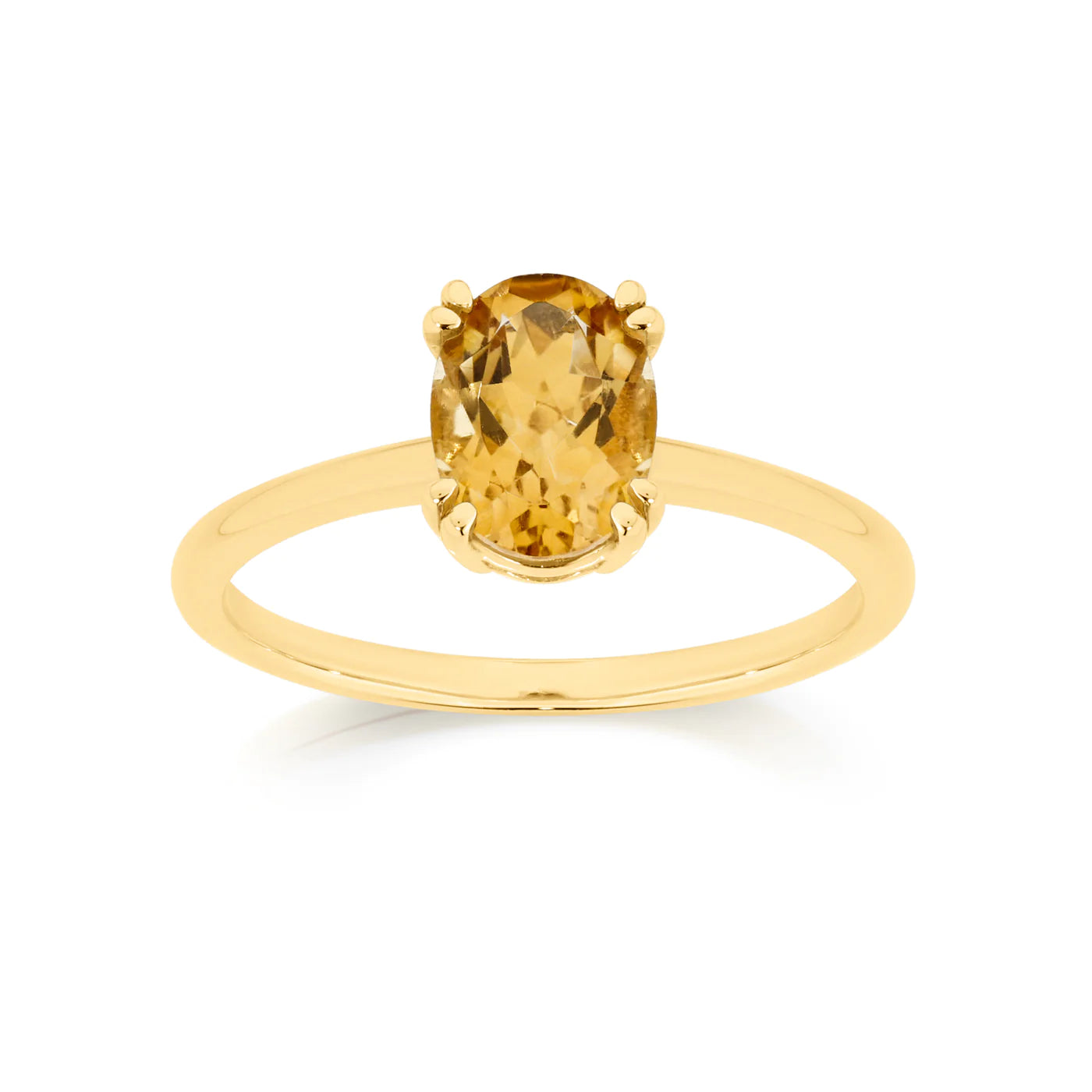 9ct 8x6mm oval citrine solitaire