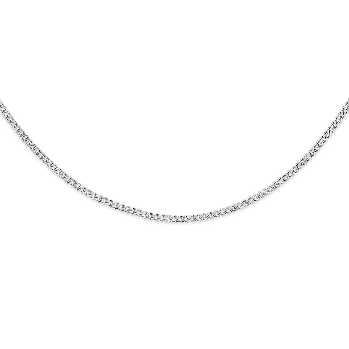 9ct white gold 40 gauge curb chain 51cm