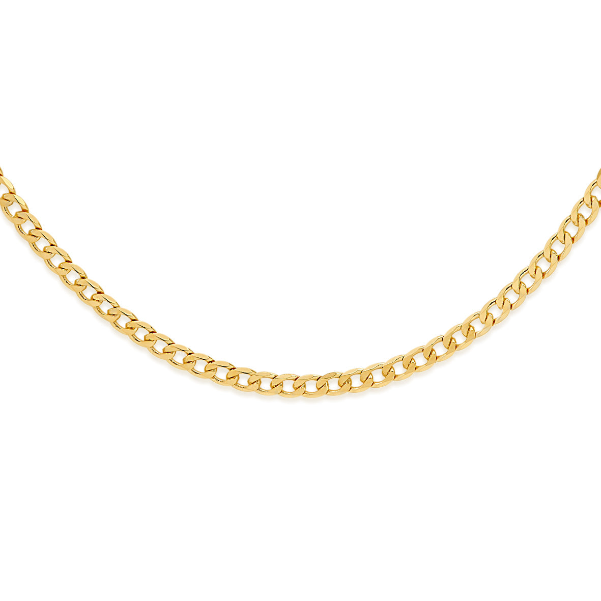 9ct gold 60 gauge diamond cut curb chain 45cm
