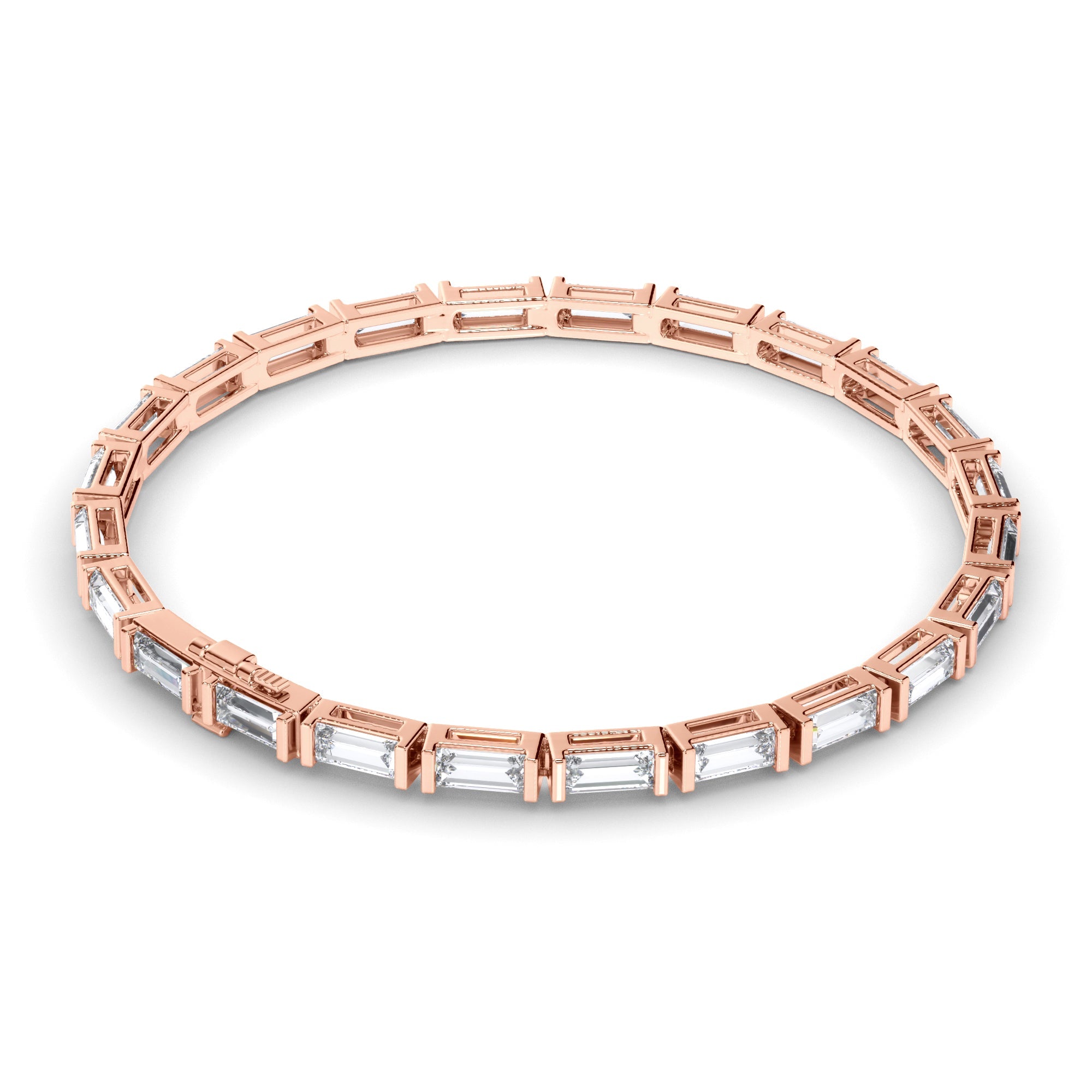 Baguette Cut Laboratory Grown Diamond Tennis Bracelet