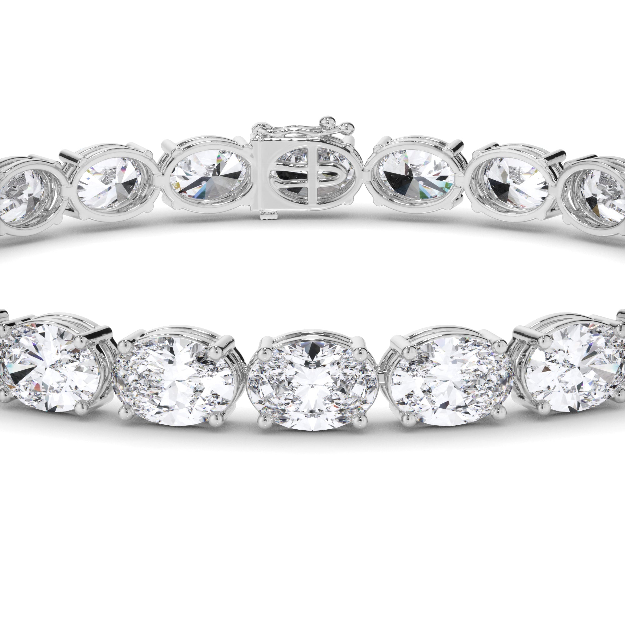 Oval Cut Laboratory Grown Diamond Tennis Bracelet