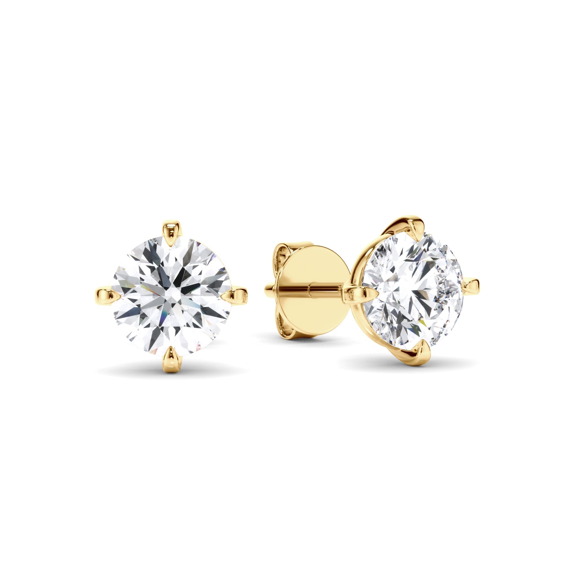 Round Brilliant Cut Diamond Stud Earrings