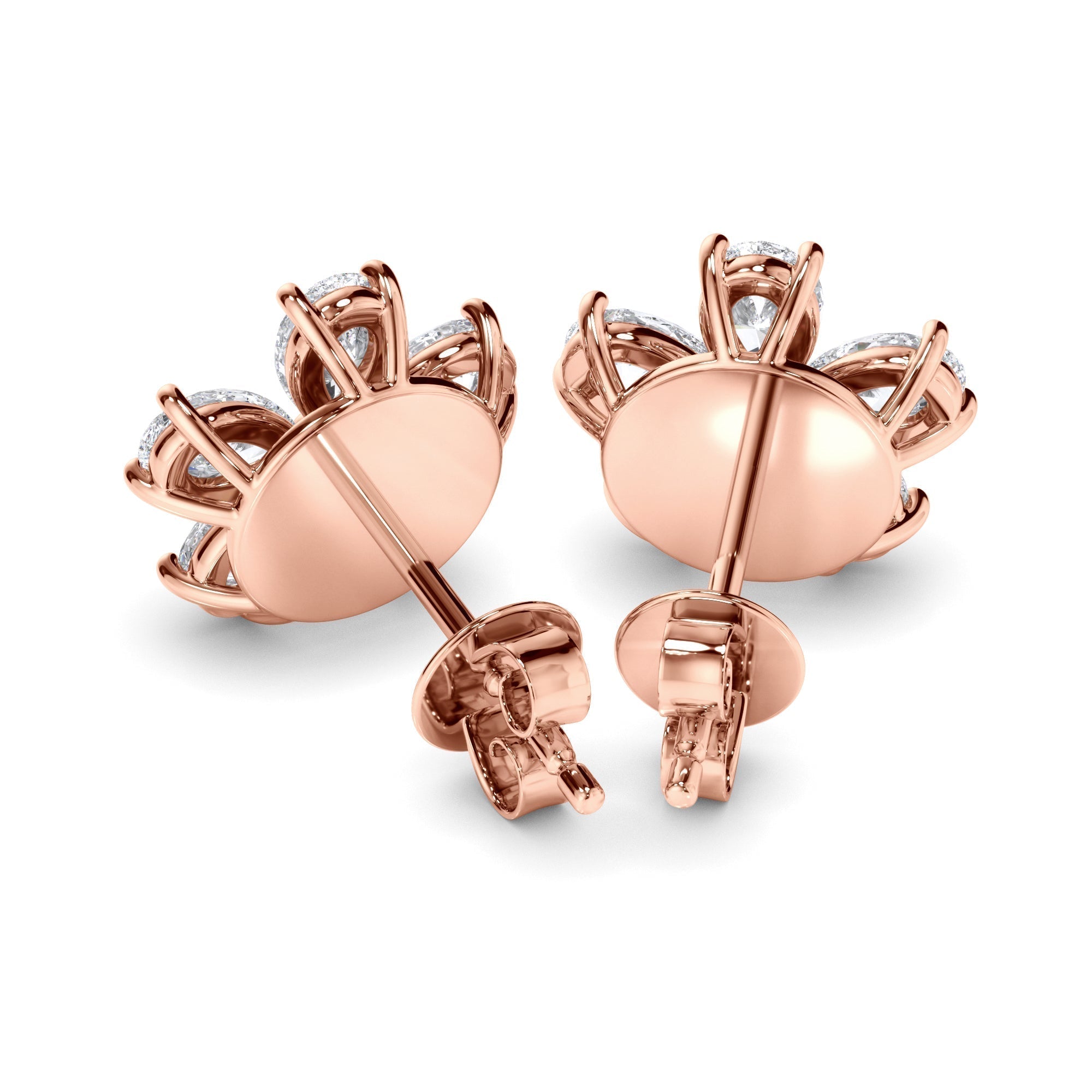 Pear Cut Diamond 5-Stone Stud Earrings