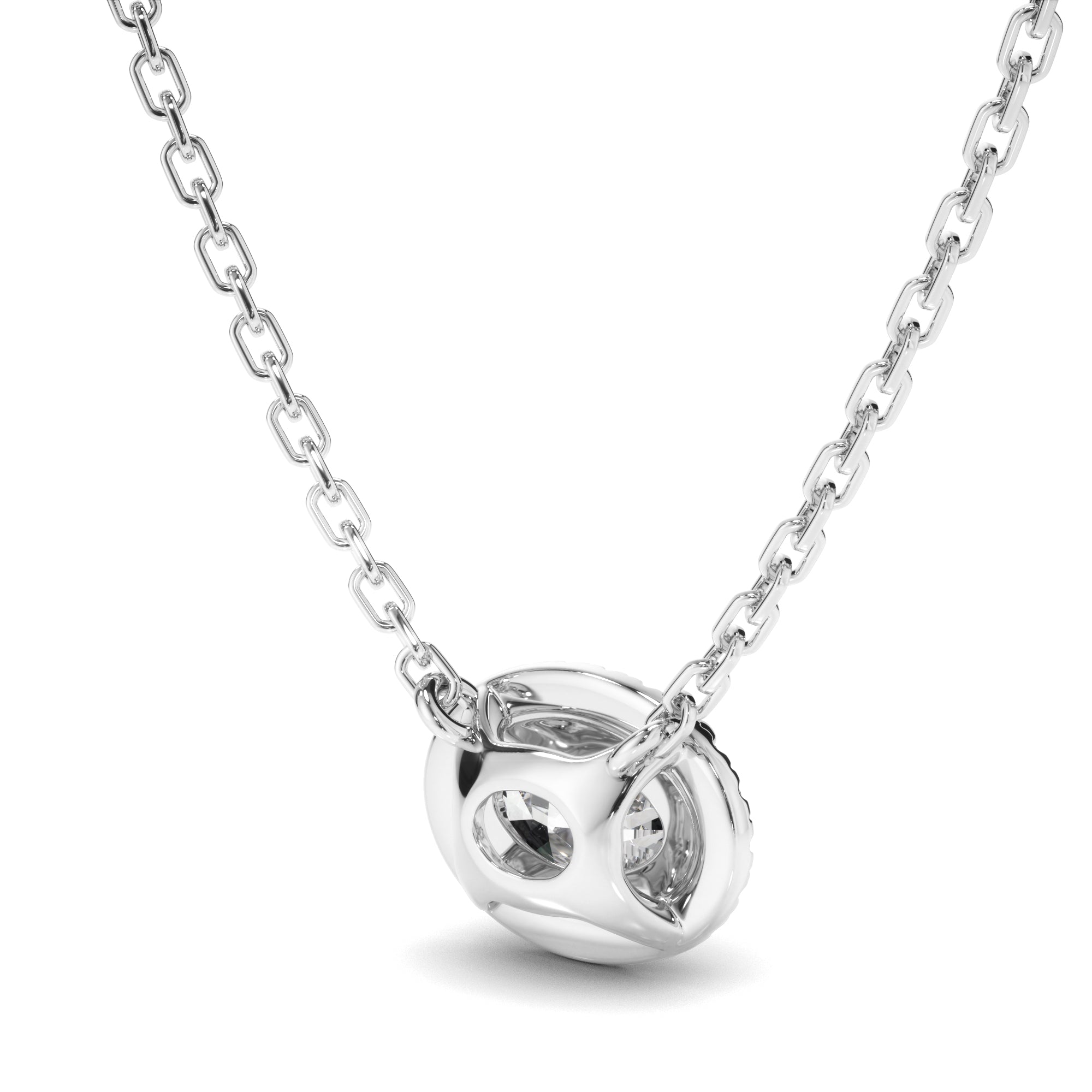 East West Oval Cut Diamond Halo Necklet