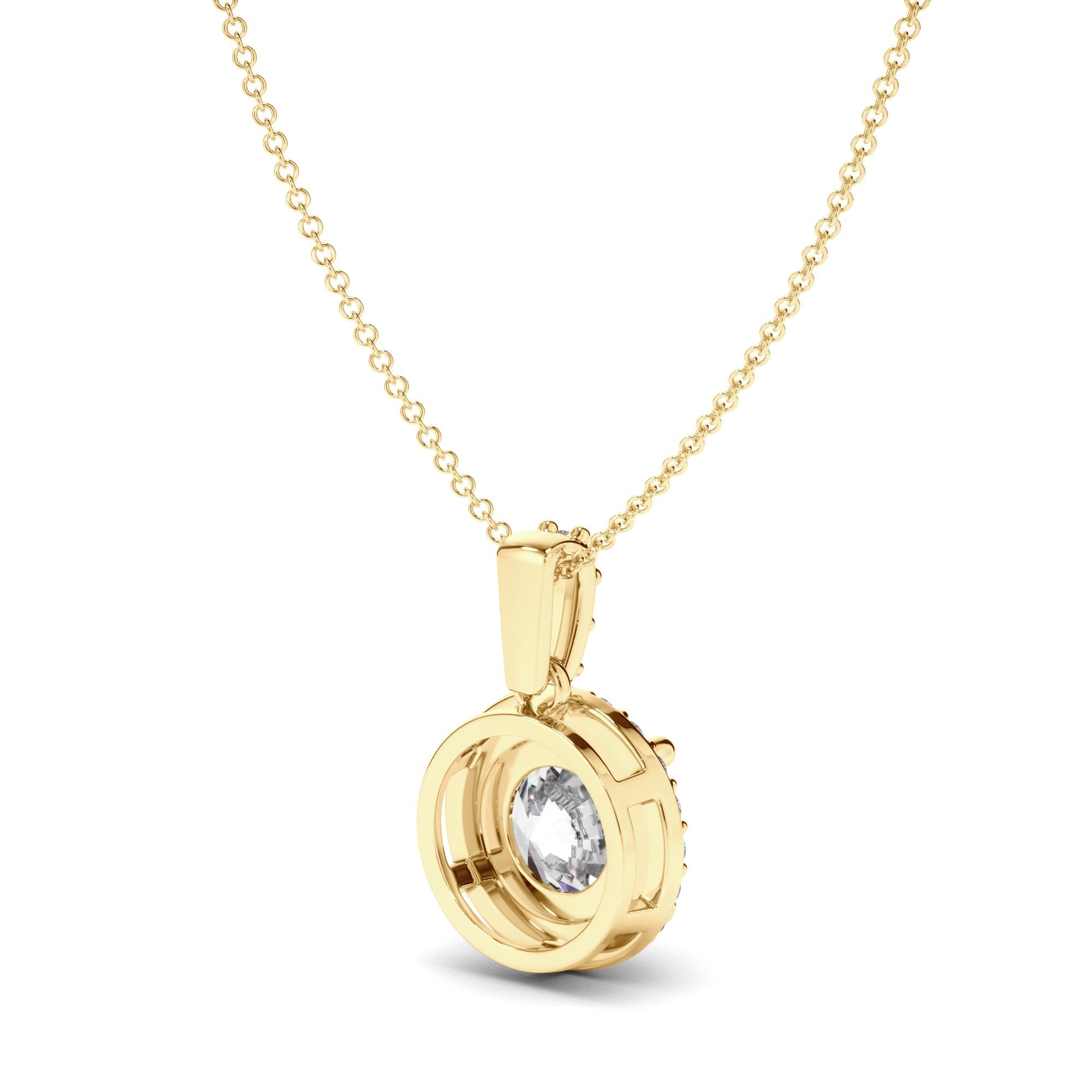 Round Brilliant Cut Diamond Halo Pendant
