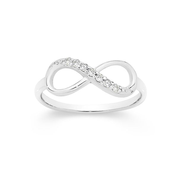 Sterling Silver Infinity Cubic Zirconia Ring