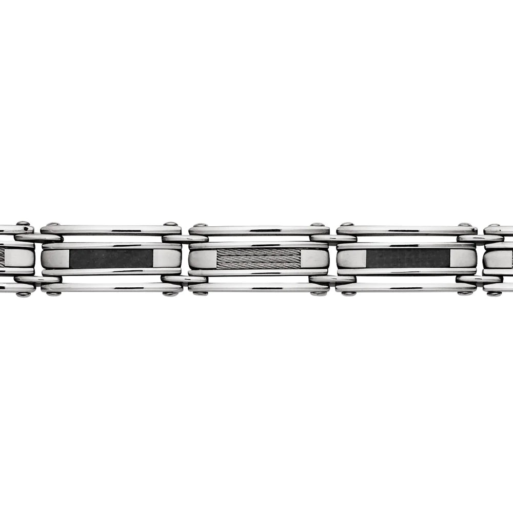 Stainless bracelet with black