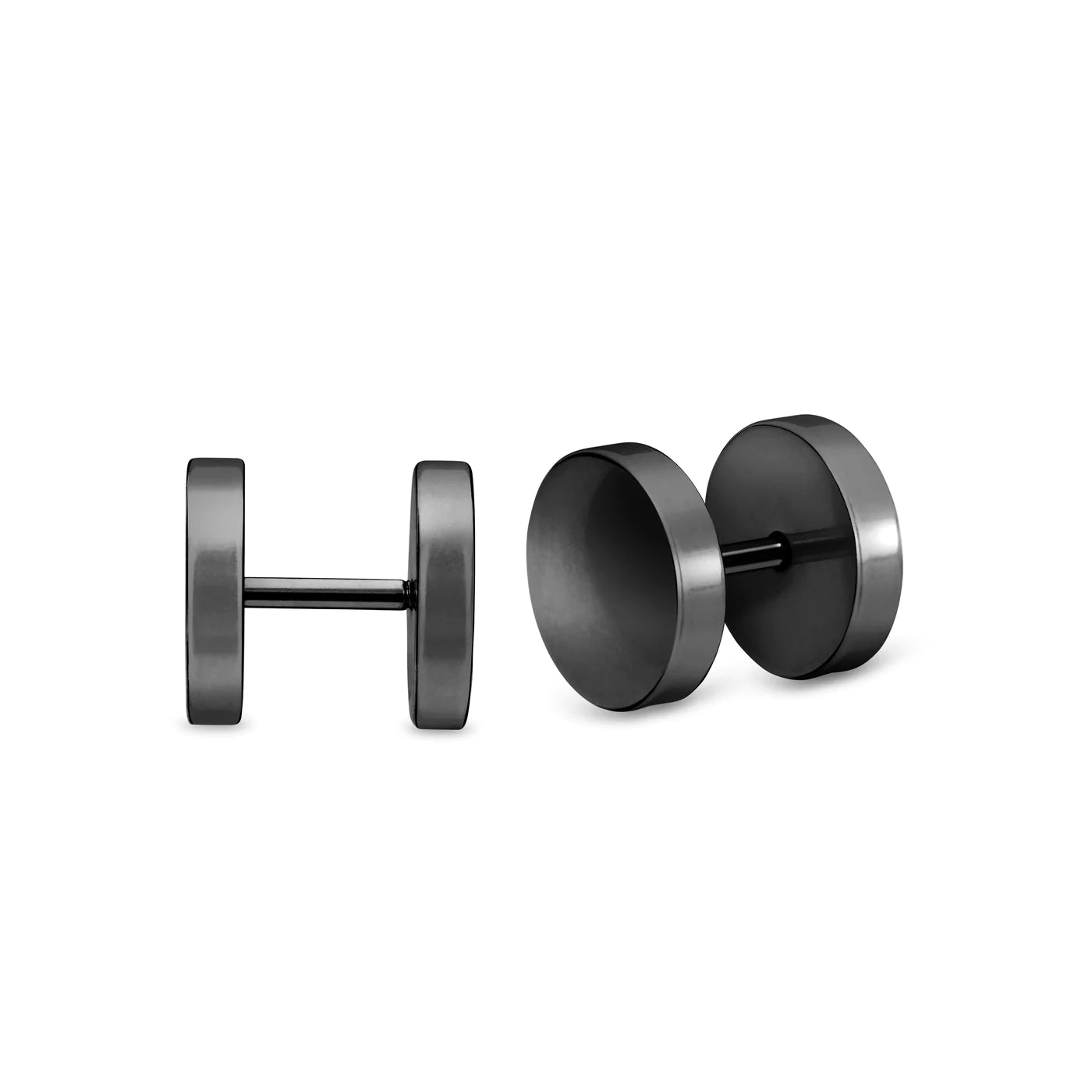 Stainless steel black flat disc studs