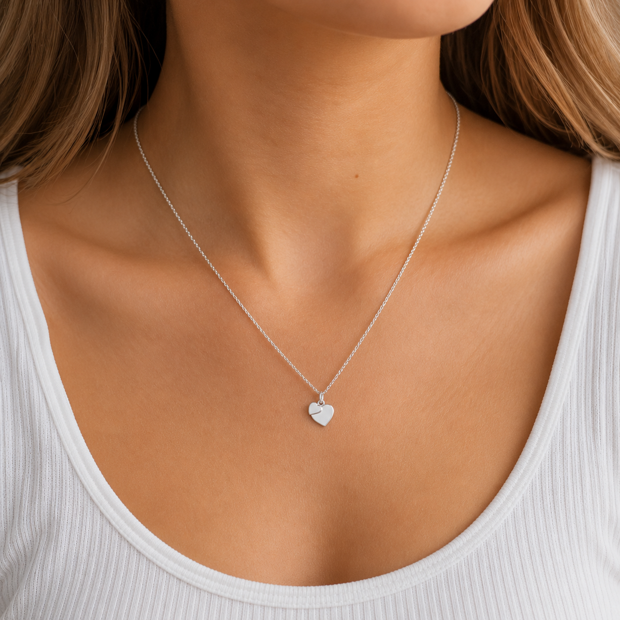 Sterling Silver double heart pendant