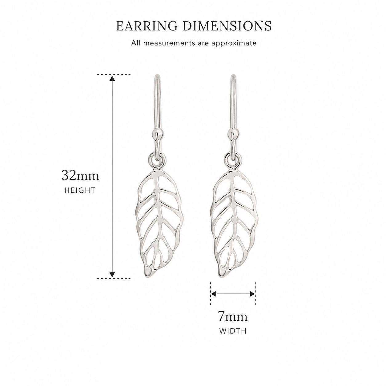 Sterling Silver leaf drop earrings