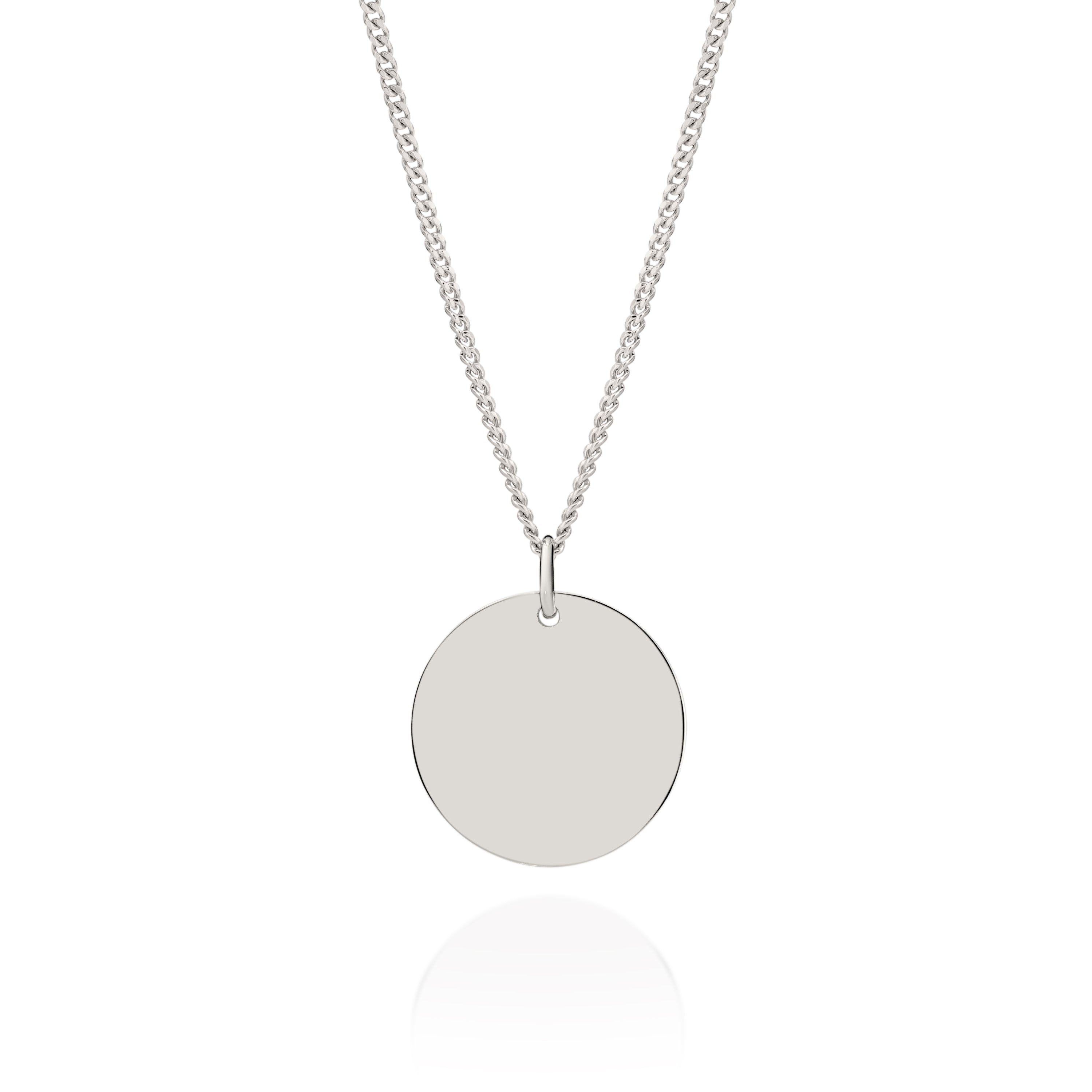 Sterling Silver 20mm engravable disc pendant