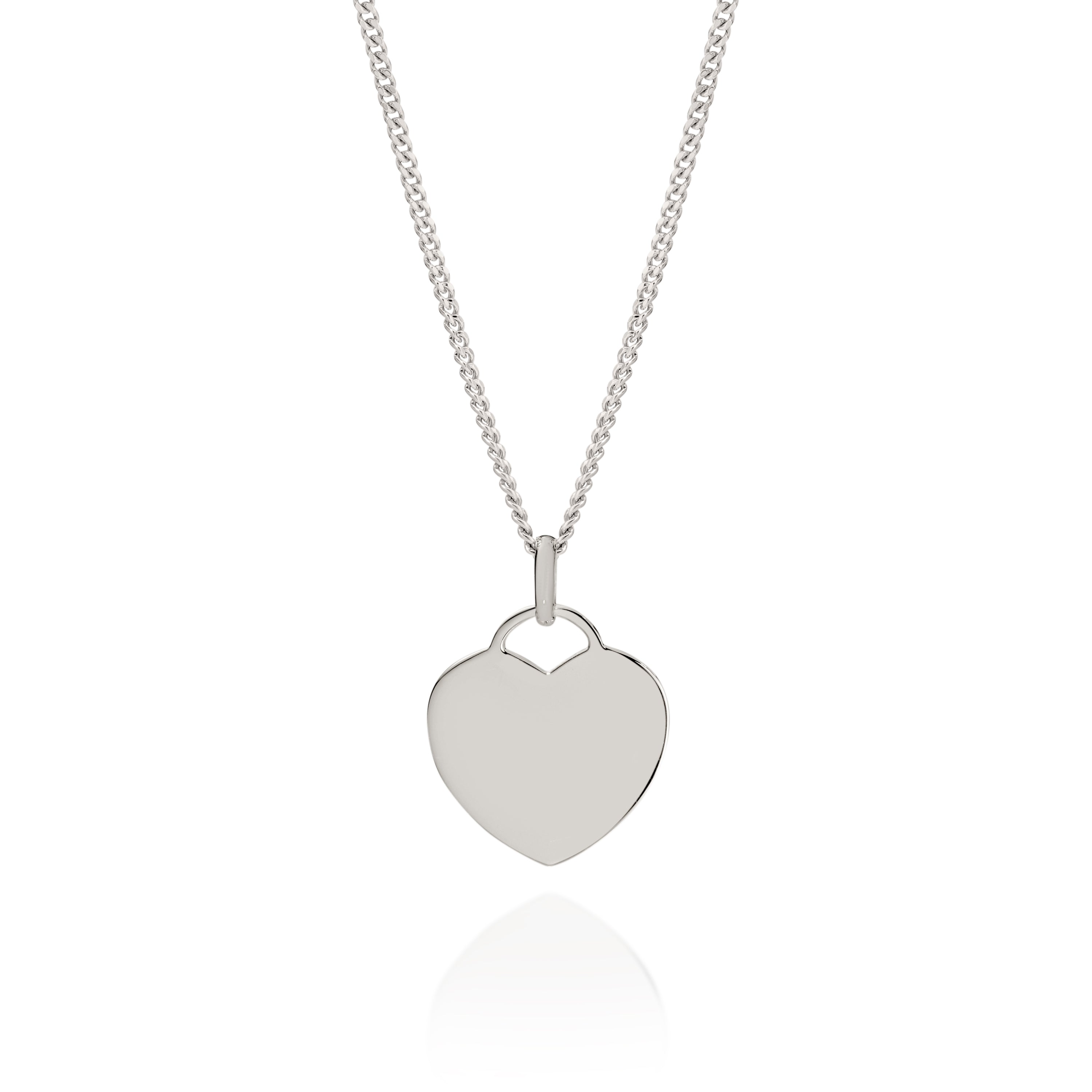 Sterling Silver engravable heart disc pendant
