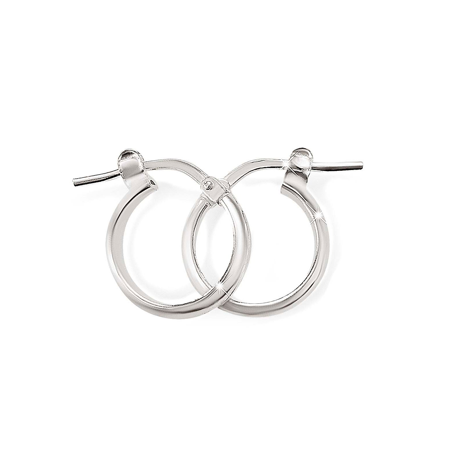 Sterling Silver half round polished hoops 10mm