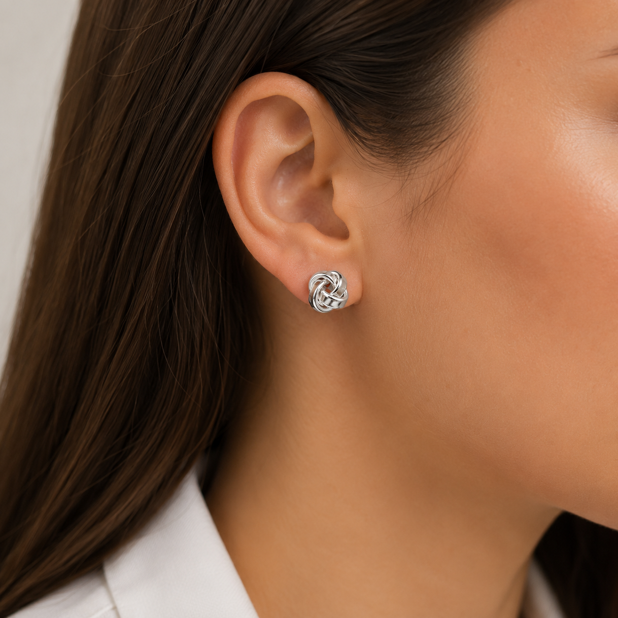 Sterling Silver love knot studs