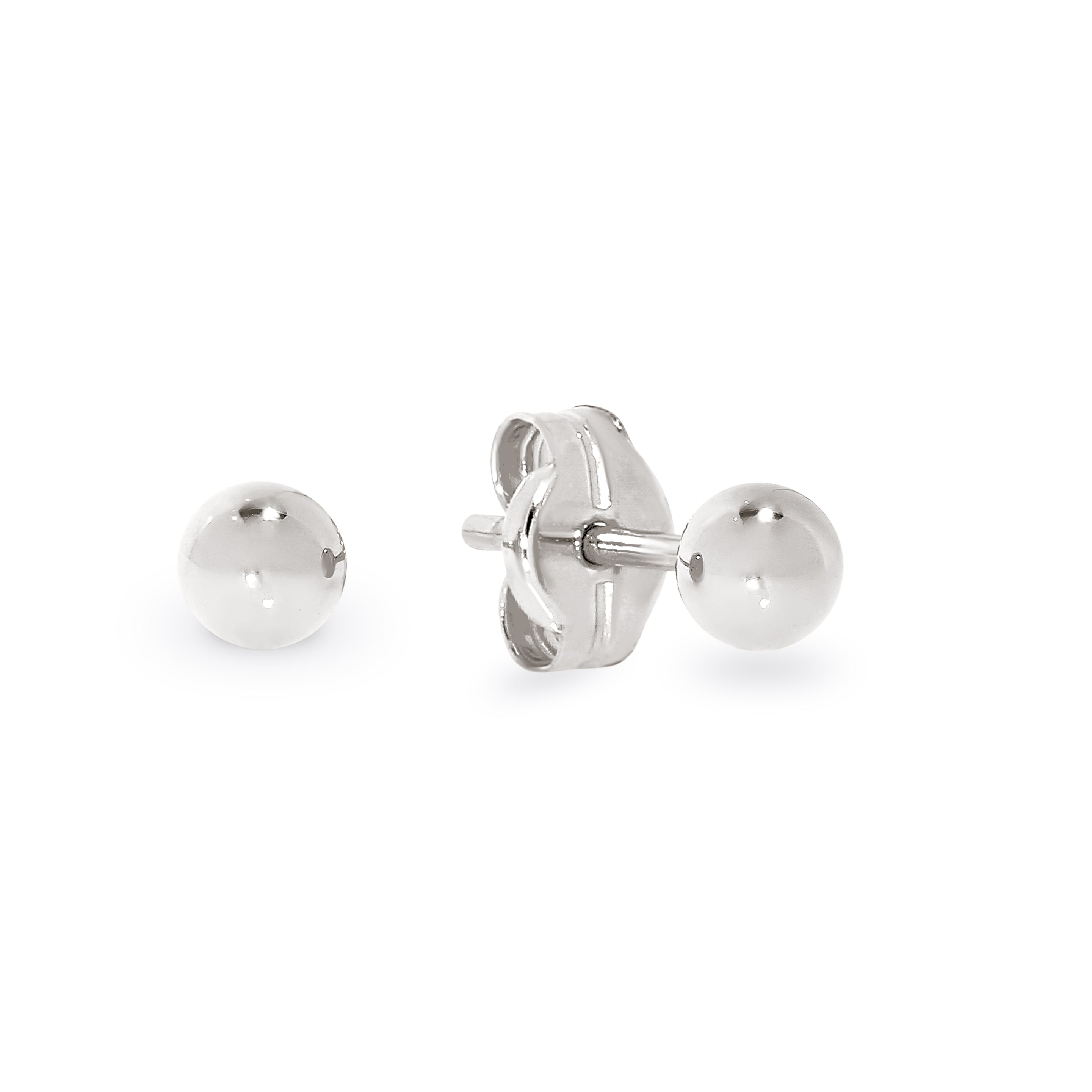 Sterling Silver polished 3mm ball stud earrings