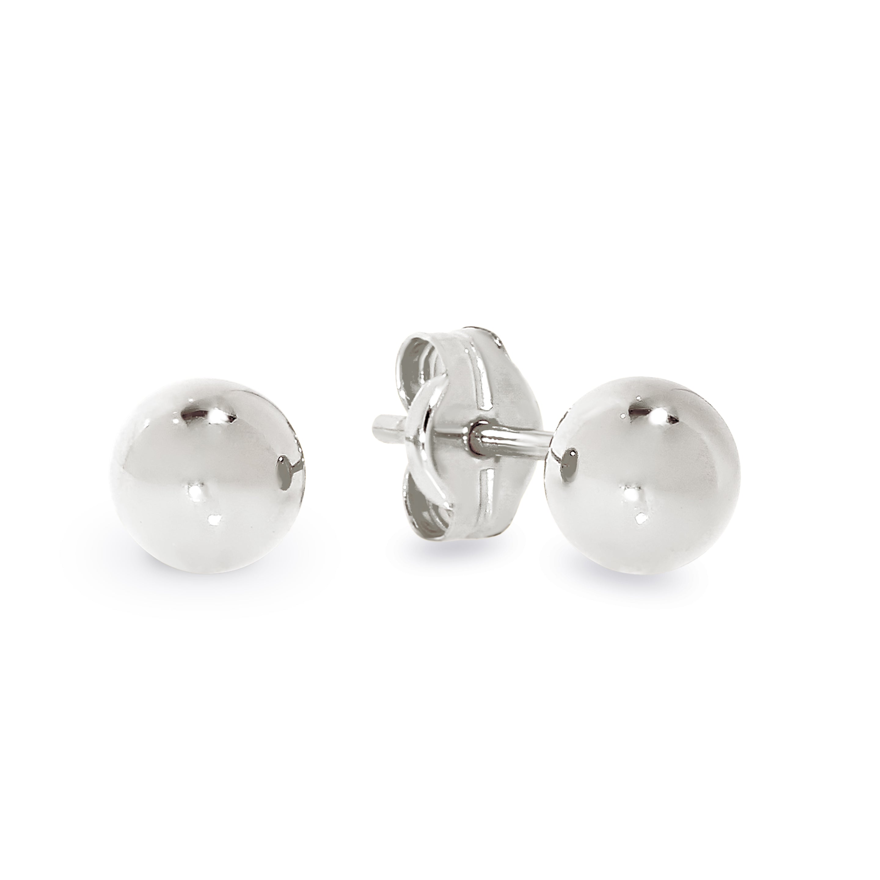 Sterling Silver polished 4mm ball studs