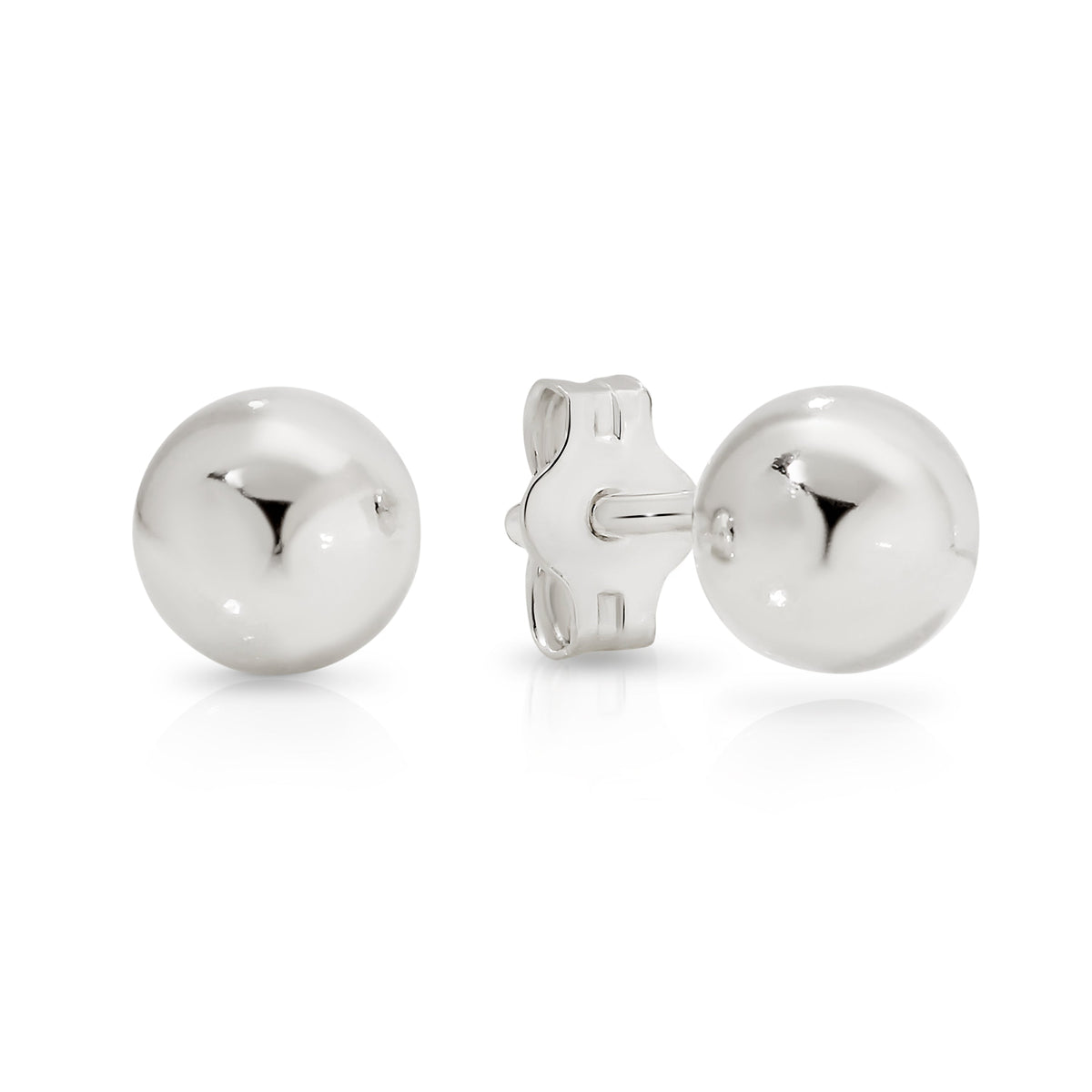 Sterling Silver polished 6mm ball stud earrings