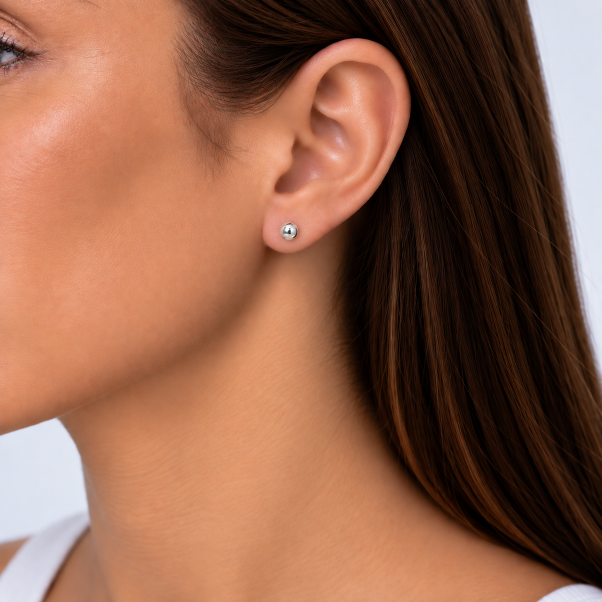 Sterling Silver polished 6mm ball stud earrings