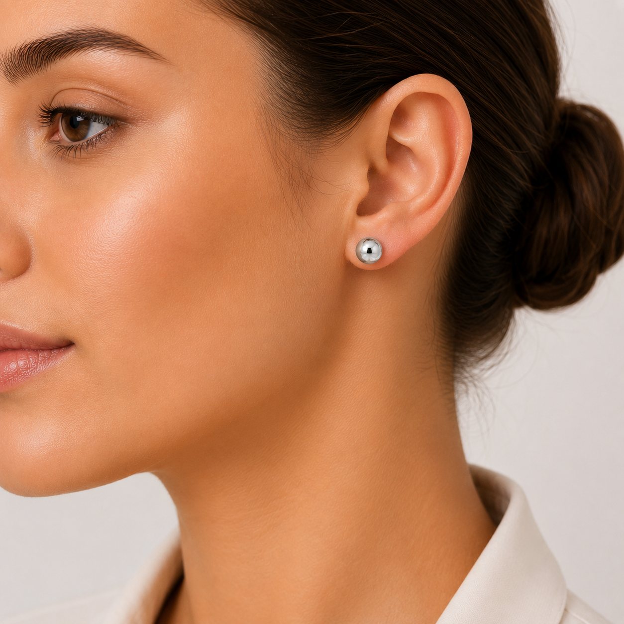 Sterling Silver polished 8mm ball studs