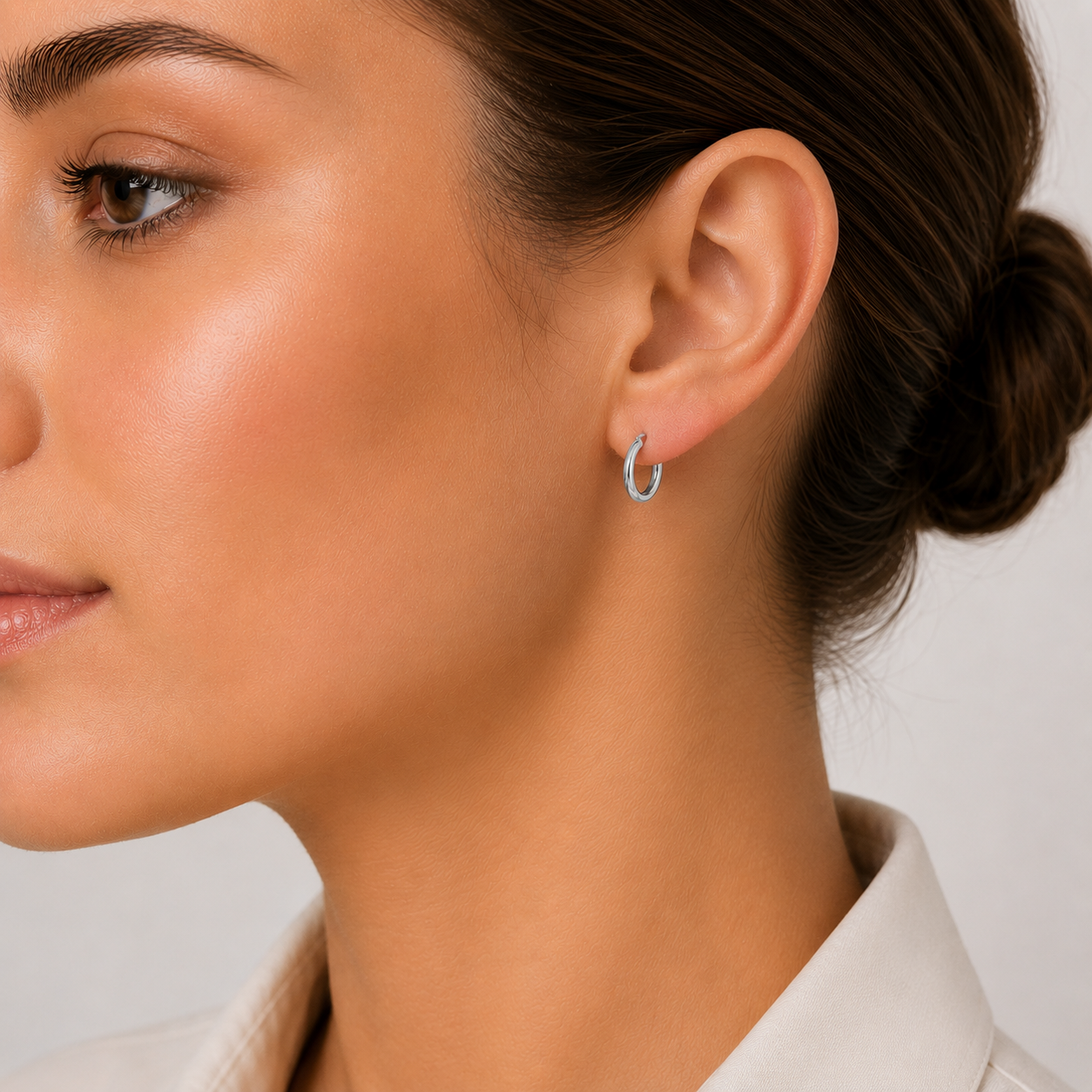 Sterling Silver polished hoops 10mm