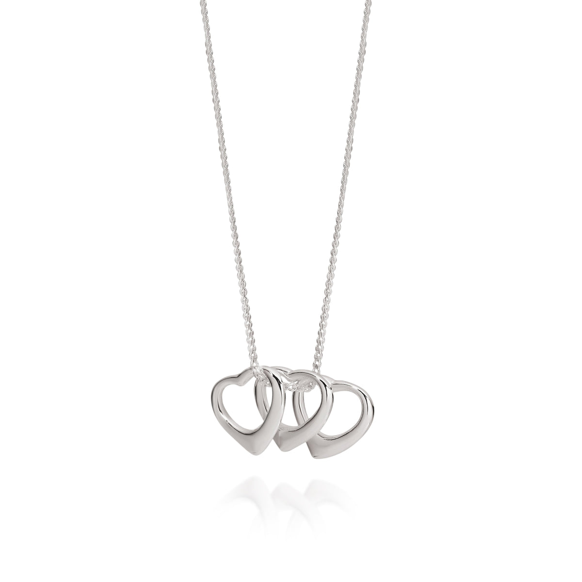 Sterling Silver triple heart necklace