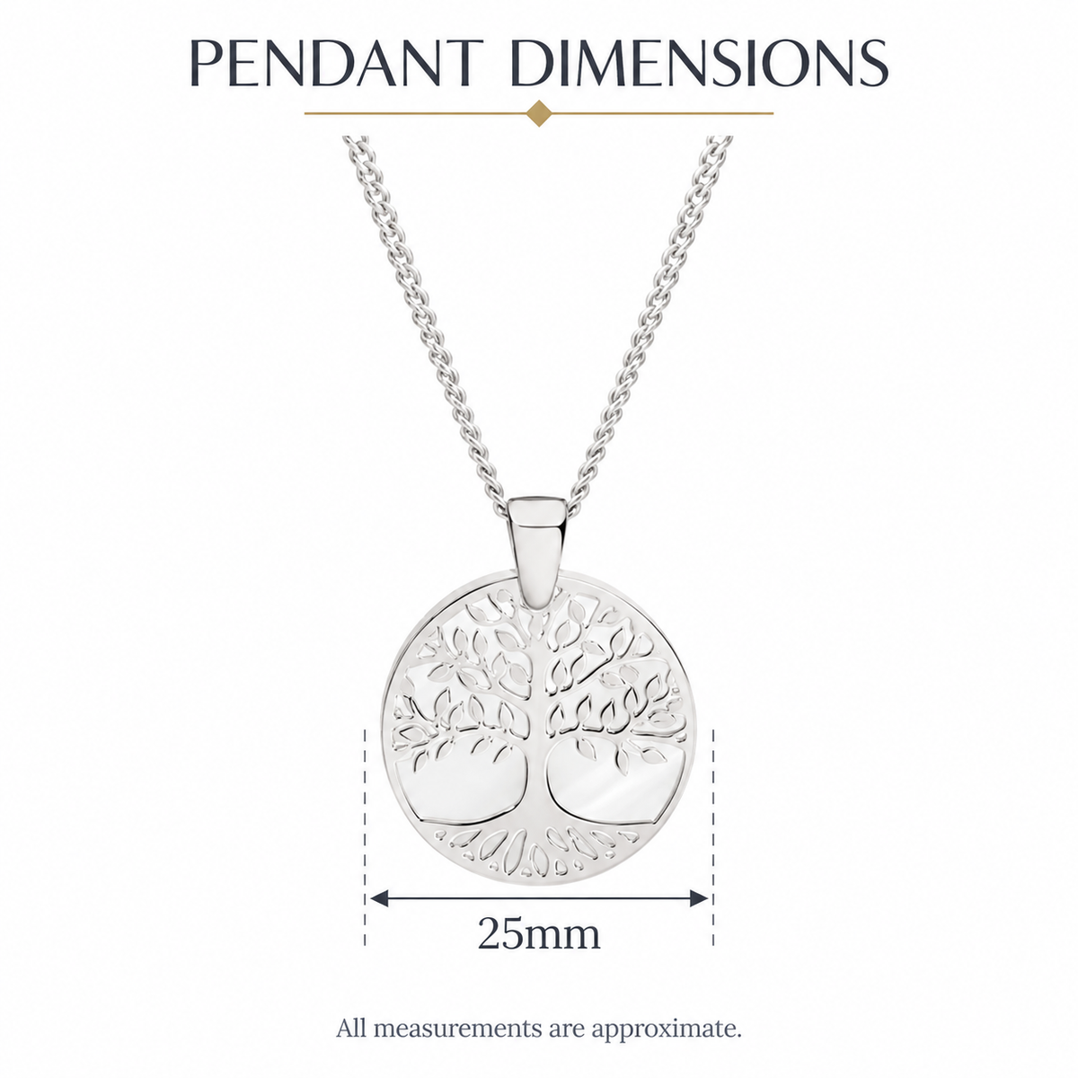 Sterling silver mother of pearl tree of life pendant on chain