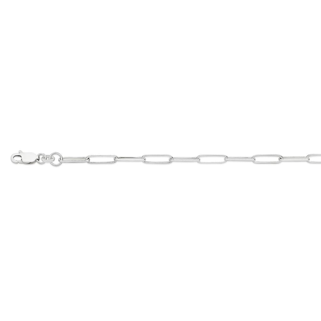 Silver 75 gauge paperclip anklet 26cm