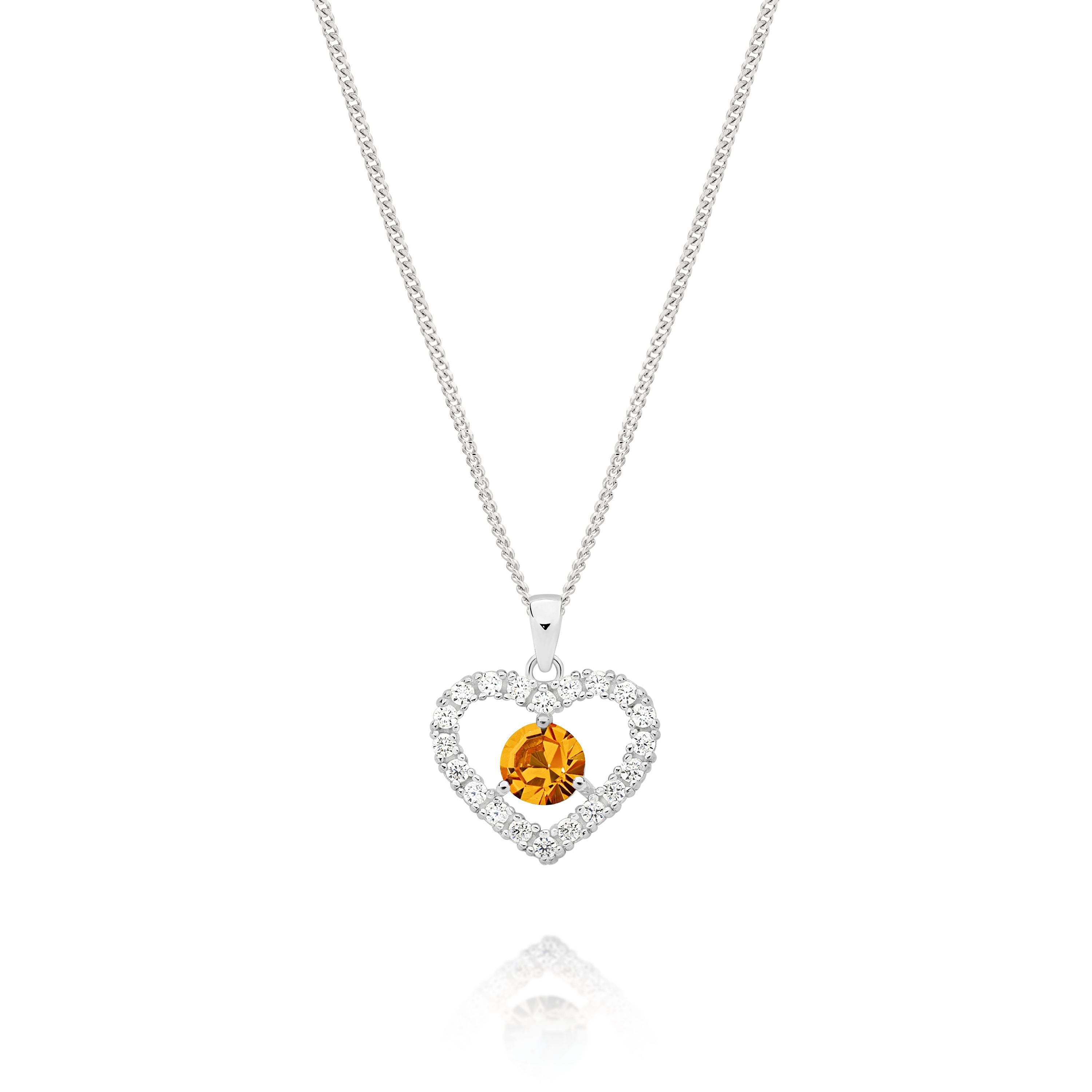 Sterling Silver NOVEMBER Birthstone Pendant