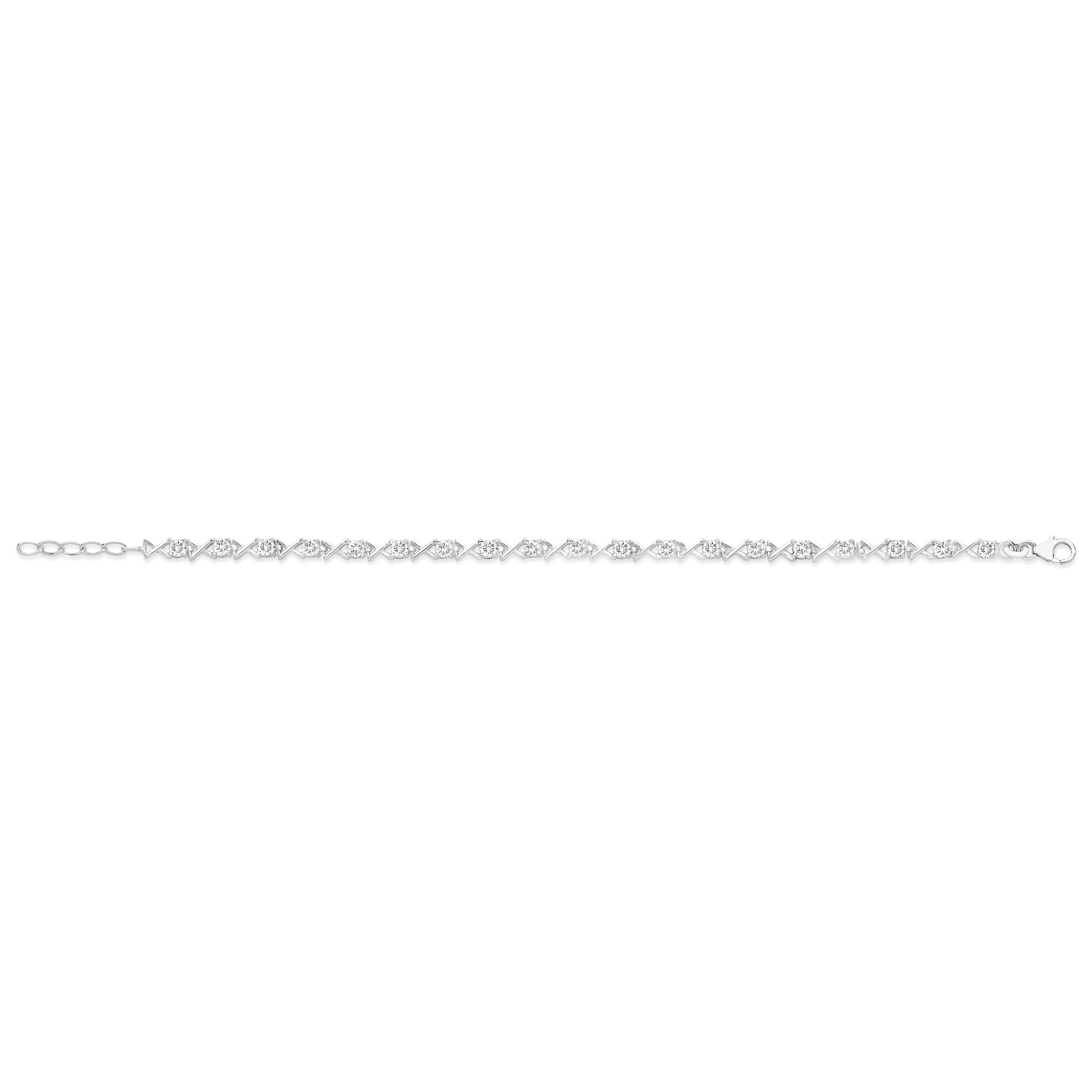 Silver 'XO' Tennis Bracelet with Swarovski Crystals