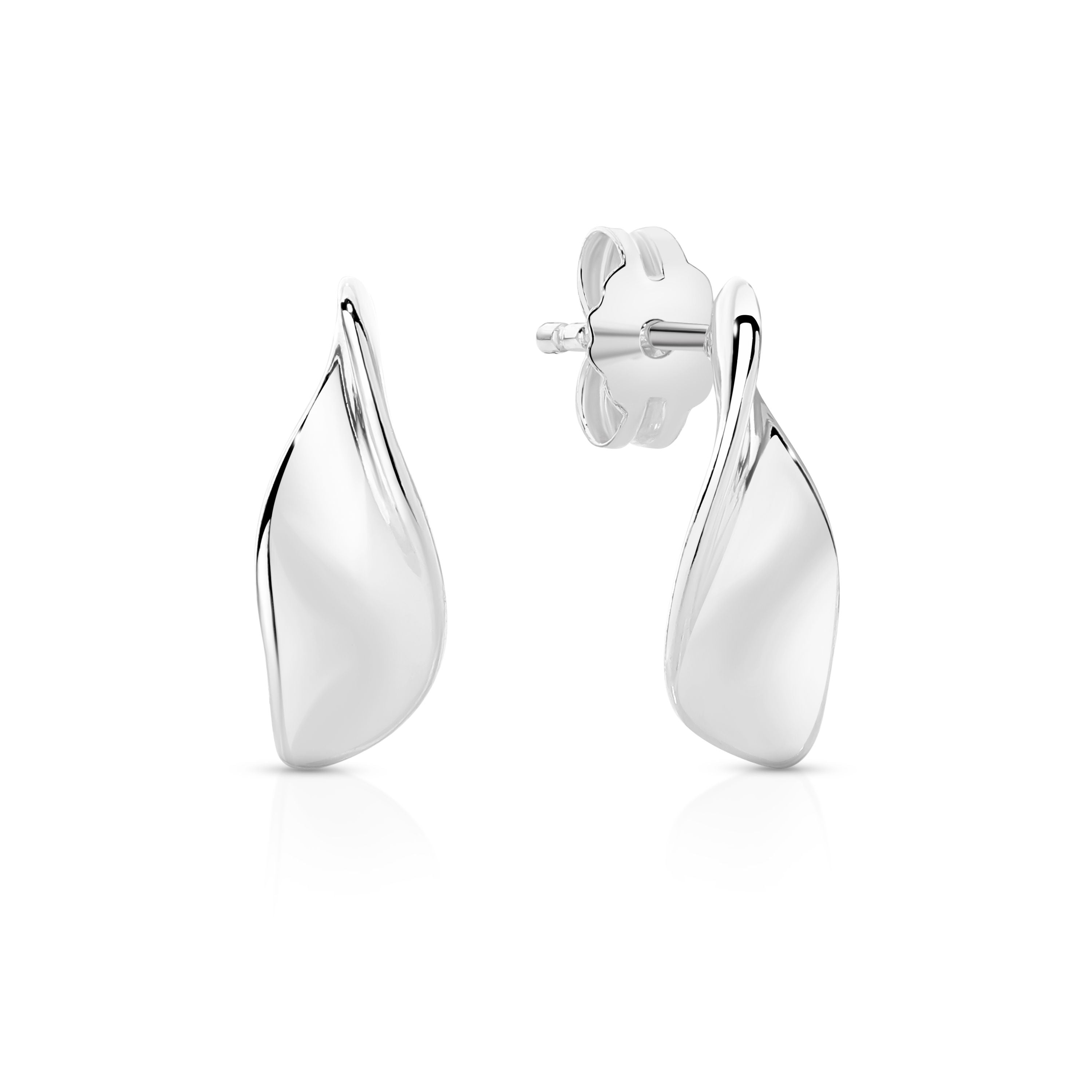 Sterling Silver Polished Twist Earrings