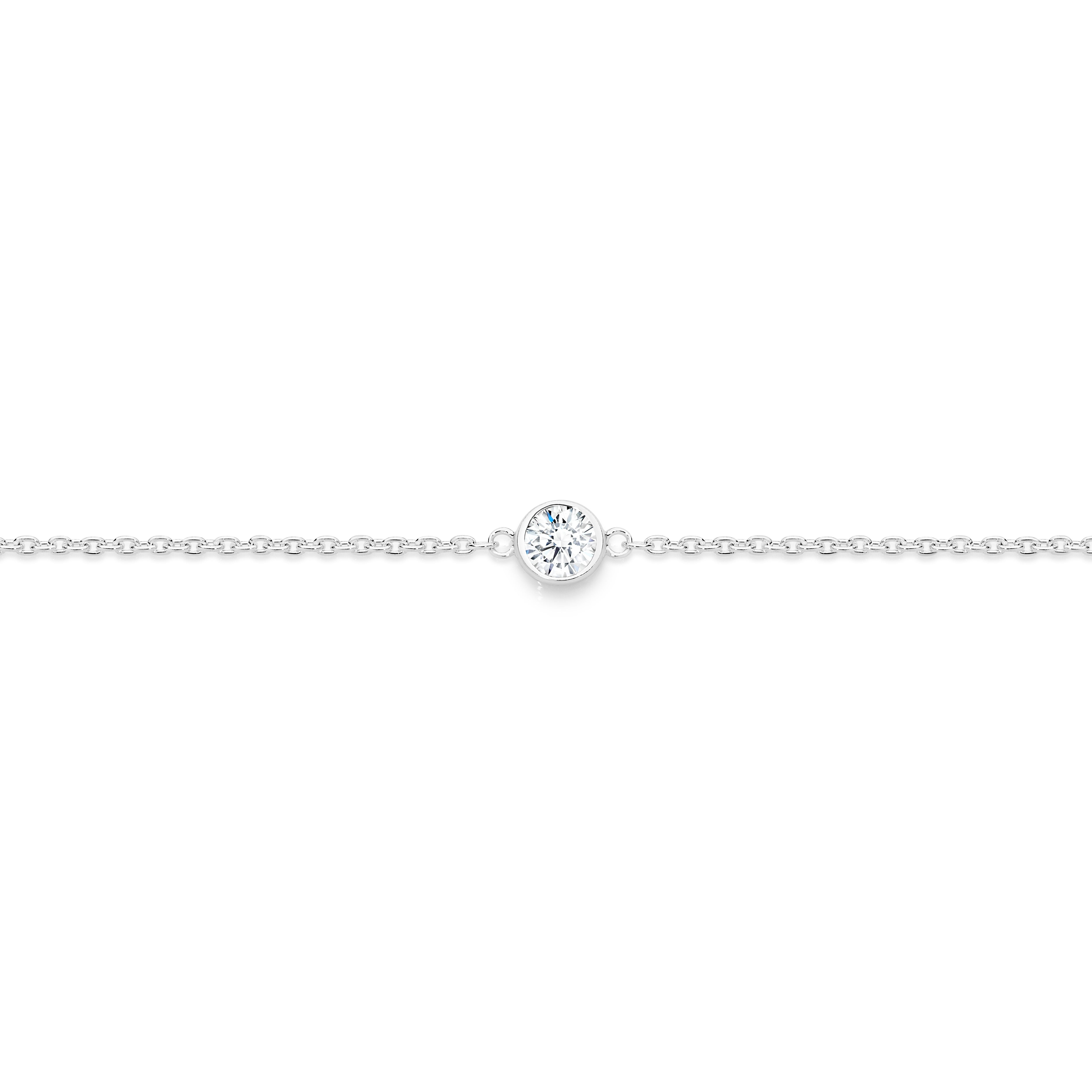 Silver APRIL Birthstone Bracelet