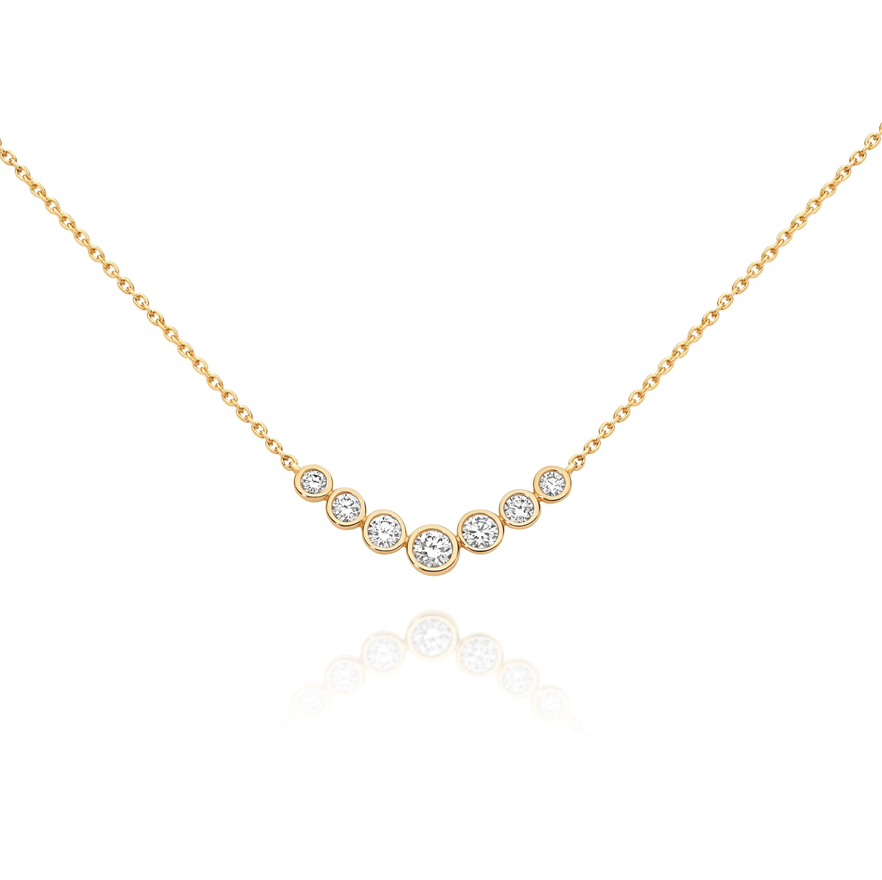 9ct Yellow Gold 0.50ct Bezel Set Lab Grown Diamond Necklet