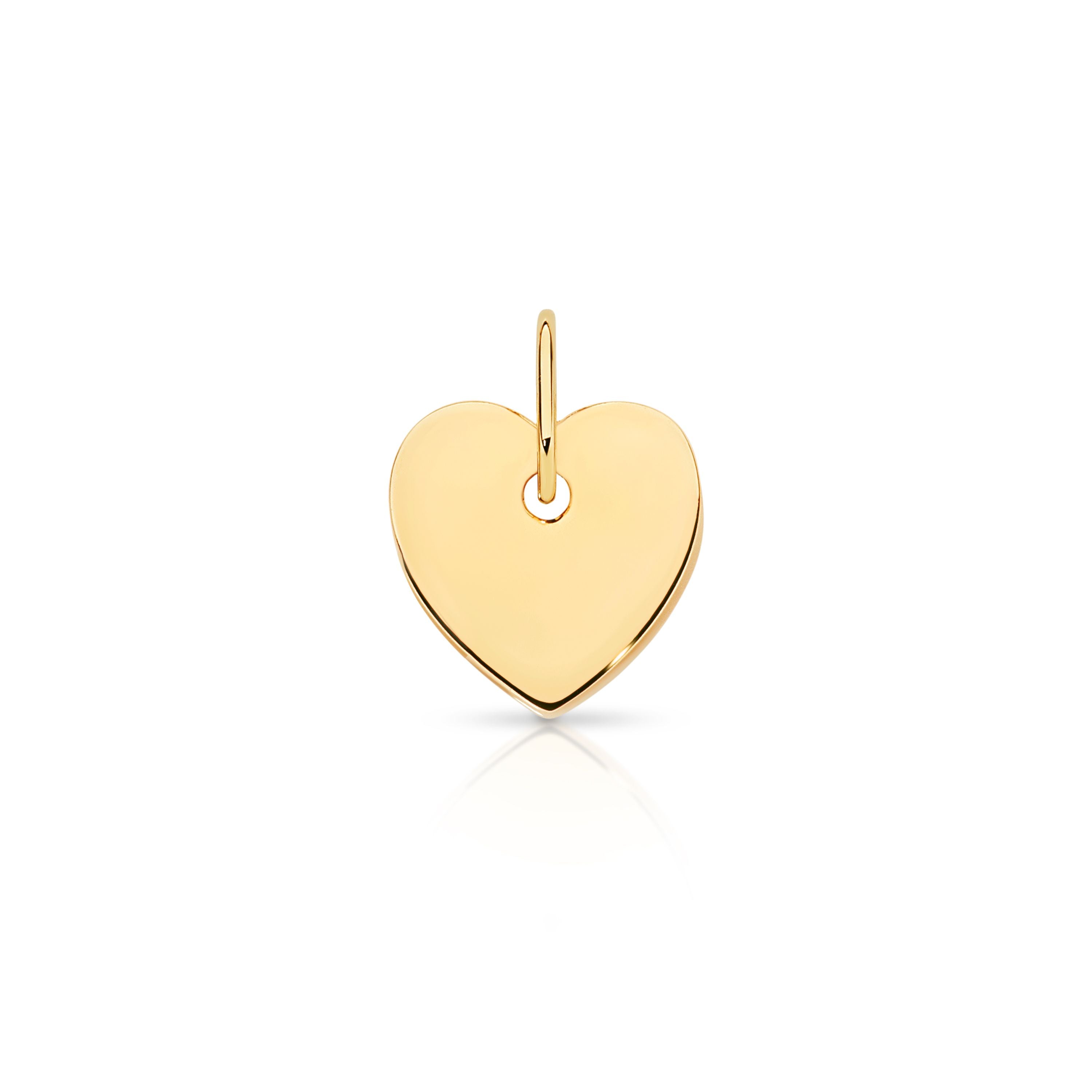 9ct yellow gold 9mm heart engravable disc pendant