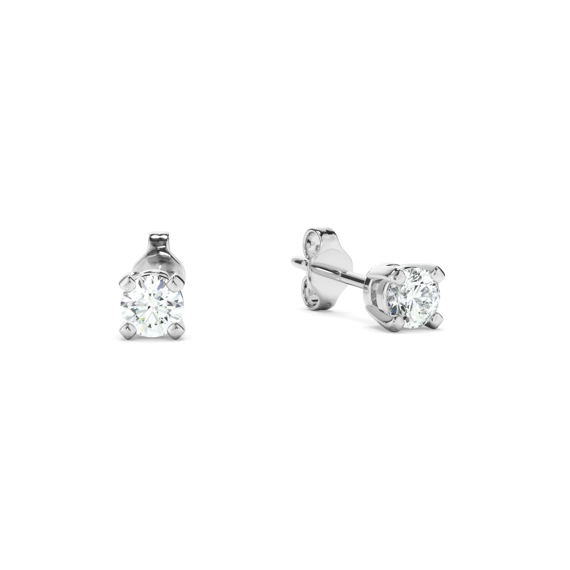 Forget-Me-Not 14k White Gold LAB Diamond Studs 0.16ct