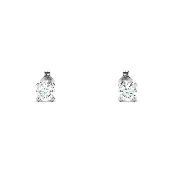 Forget-Me-Not 14k White Gold LAB Diamond Studs 0.16ct
