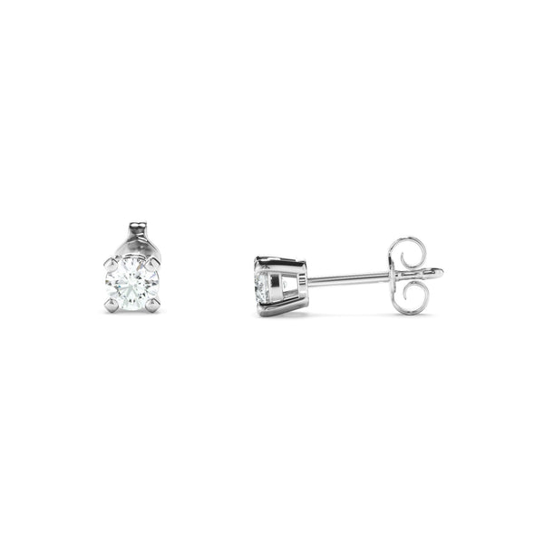 Forget-Me-Not 14k White Gold LAB Diamond Studs 0.20ct
