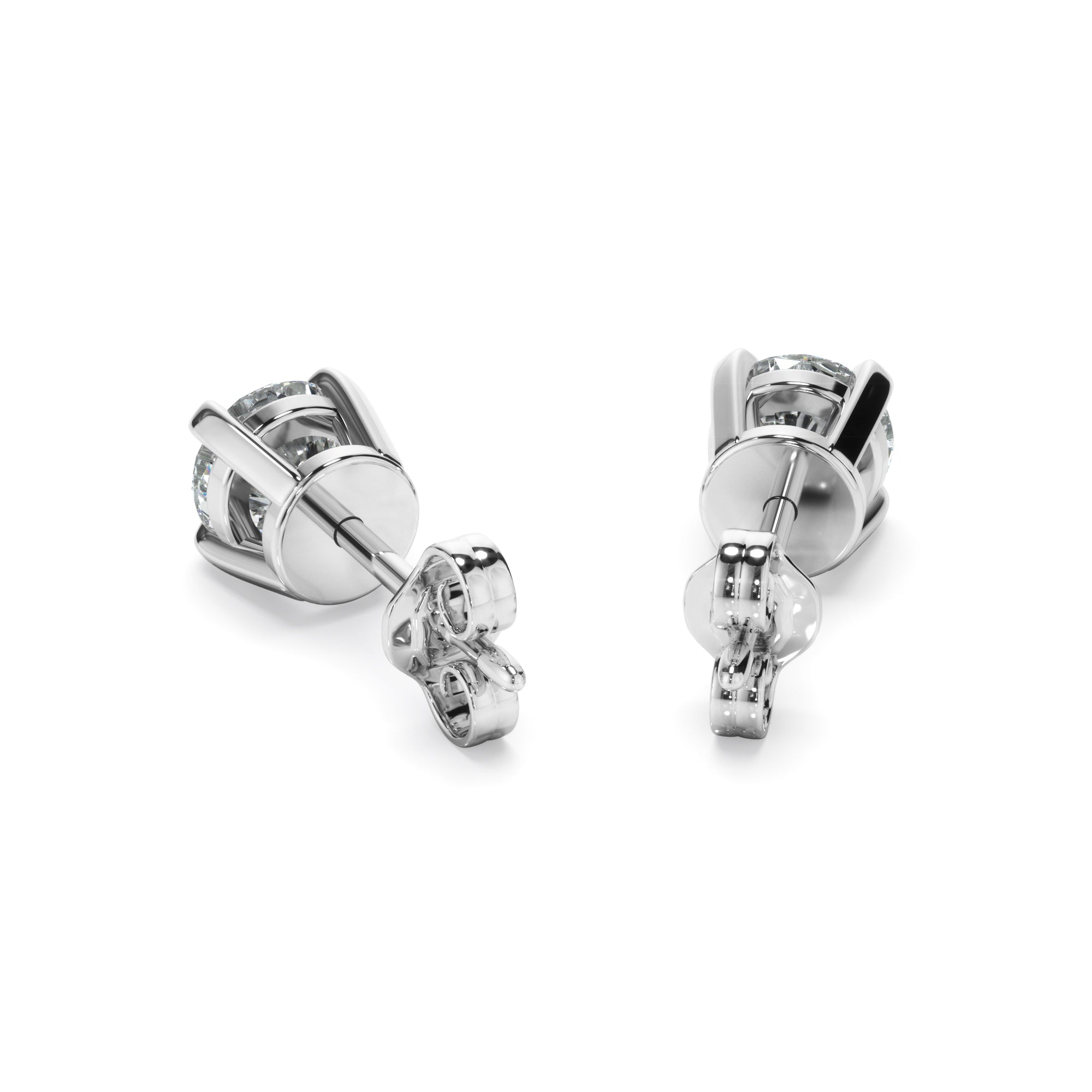 Forget-Me-Not 14k White Gold LAB Diamond Studs 0.75ct