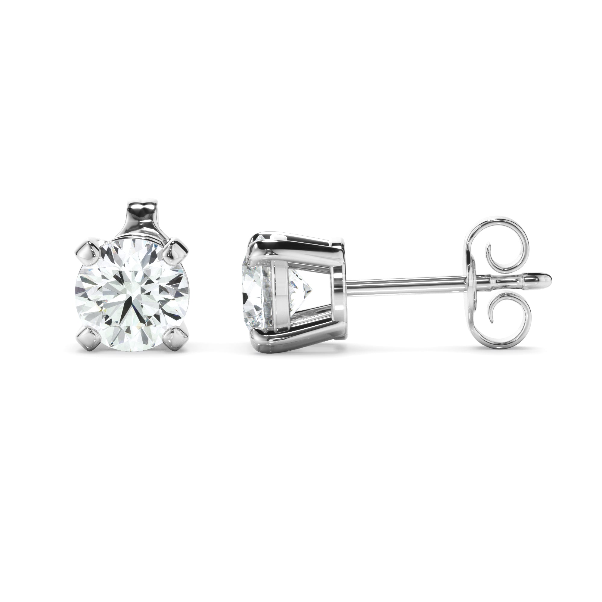 Forget-Me-Not 14k White Gold LAB Diamond Studs 2.0ct