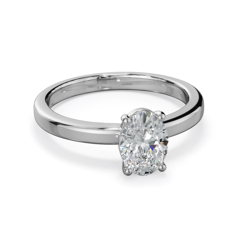 Lily Platinum 1.0ct Oval Cut Solitare LAB Grown Bloom Diamond Ring