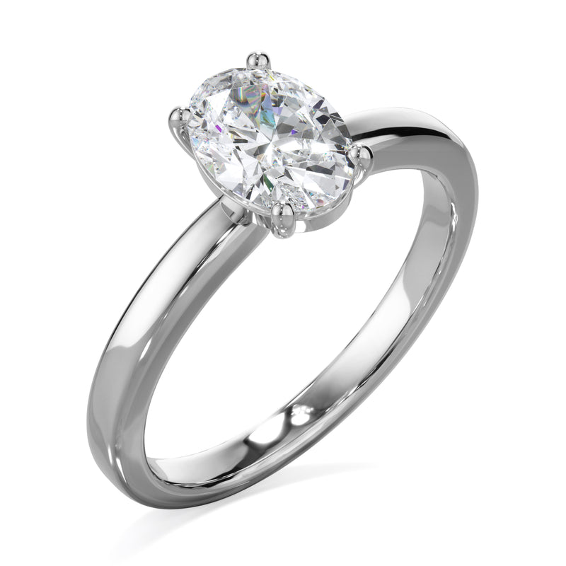 Lily Platinum 1.0ct Oval Cut Solitare LAB Grown Bloom Diamond Ring