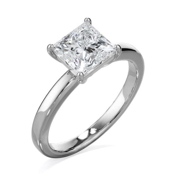 Pansy Platinum 2.0ct Princess Cut Solitare LAB Grown Bloom Diamond Ring